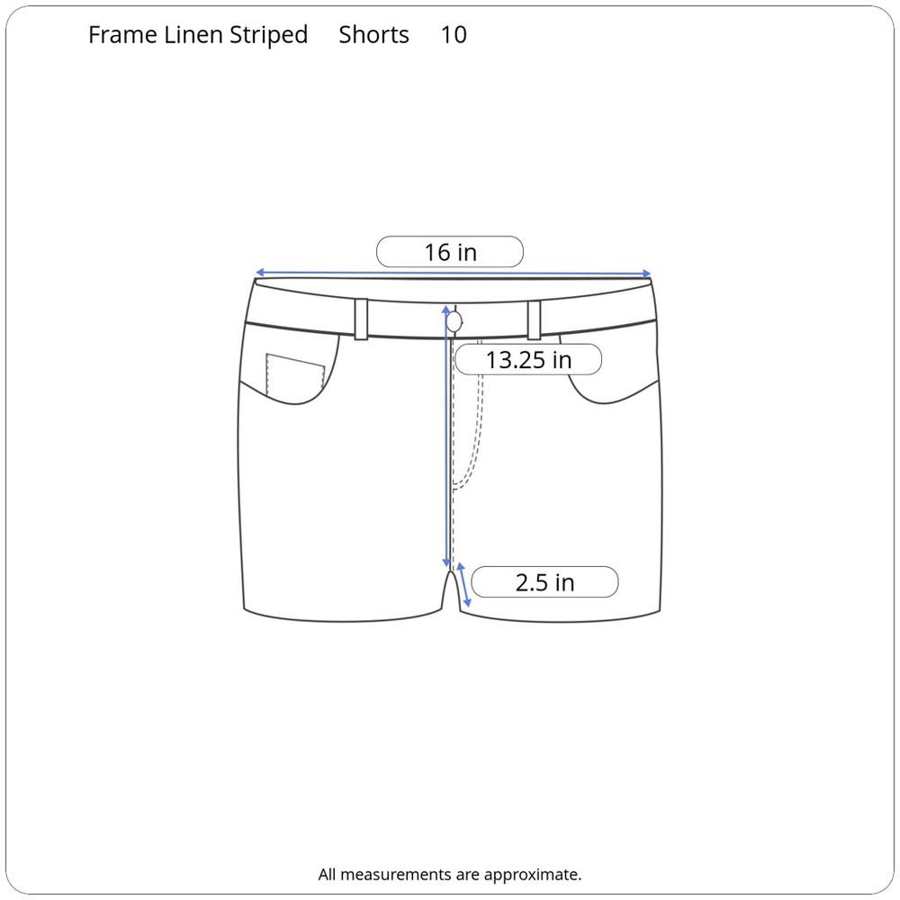 SOLD Frame Linen High Waisted Striped Belted Shorts - Picture 7 of 7